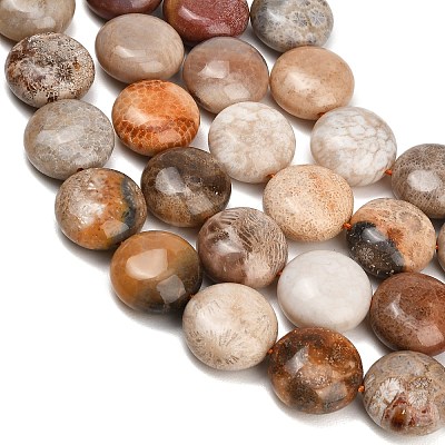Natural Fossil Coral Beads Strands GG-CBA362F-02-1