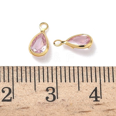 Brass with Cubic Zirconia Pendants KK-Z136-16G-02-1