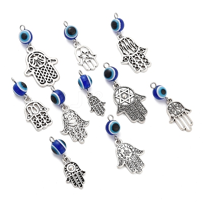 Evil Eyes Resin & Alloy Pendant PALLOY-YW029-1
