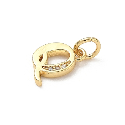 Brass Micro Pave Cubic Zirconia Charms KK-I382-03G-Q-1