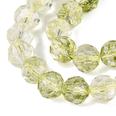 Crackle Transparent Glass Beads Strands GLAA-N068-06A-08-1