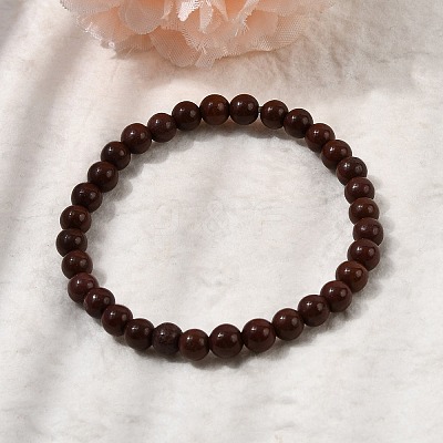 Natural Coffee Jasper Beads Bracelets BJEW-A153-01A-1