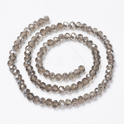 Electroplate Transparent Glass Beads Strands EGLA-A034-T4mm-E06-1