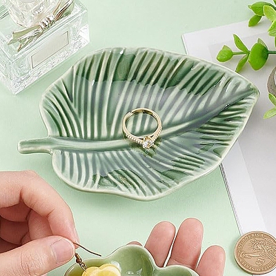 Leaf Ceramic Decorative Plates PW-WG7A7B6-01-1