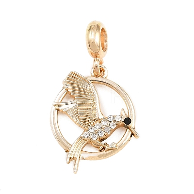 Alloy Crystal Rhinestone European Dangle Charms AL-CBAC2D3-05G-1