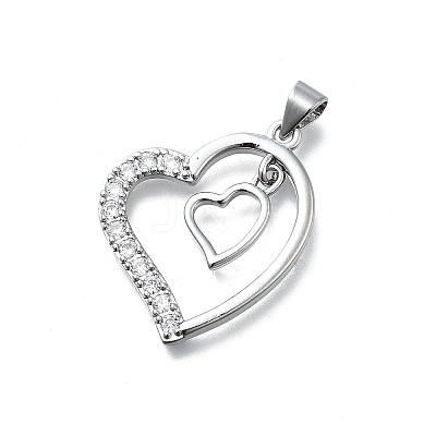 Brass Micro Pave Cubic Zirconia Pendants KK-K400-44P-1