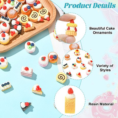 44Pcs 11 Styles Cake Miniature Ornaments DJEW-CJ0001-29-1