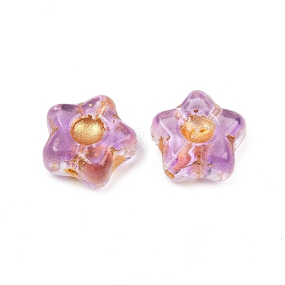 Electroplate and Golden Metal Enlaced Glass Beads EGLA-T029-02H-1