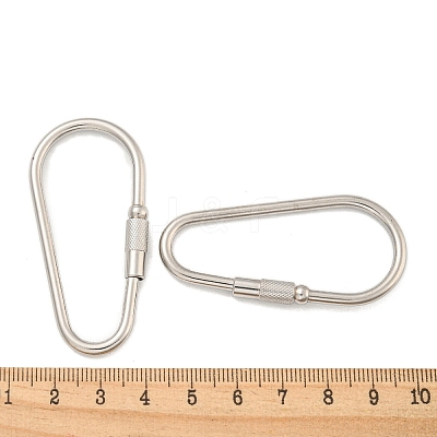 Non-Tarnish 304 Stainless Steel Screw Carabiner Lock Charms STAS-C092-06P-1