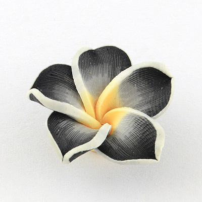 Handmade Polymer Clay 3D Flower Plumeria Beads CLAY-Q192-30mm-01-1