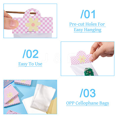 100Pcs Rectangle Polypropylene Cellophane Bags CDIS-TA0001-34C-1
