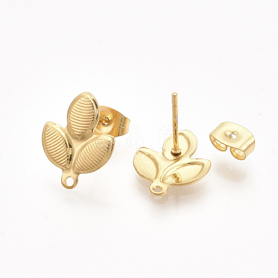 PVD Vacuum Plating 304 Stainless Steel Stud Earring Findings STAS-S079-68A-1
