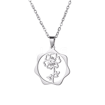 Non-Tarnish 304 Stainless Steel Pendant Necklaces PW-WG57218-05-1