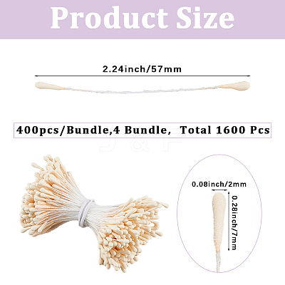 Gypsum with Cotton Cord Artificial Flower Core DIY-WH20007-36A-10-1