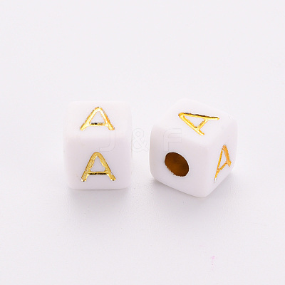 Opaque White Acrylic European Beads OPDL-Q134-001-1
