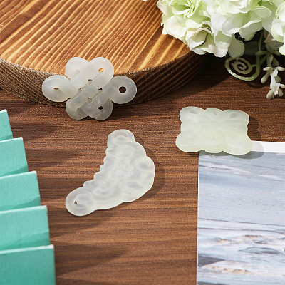 3Pcs 3 Styles Natural Xiuyan Jade Pendants DIY-CA0006-92-1