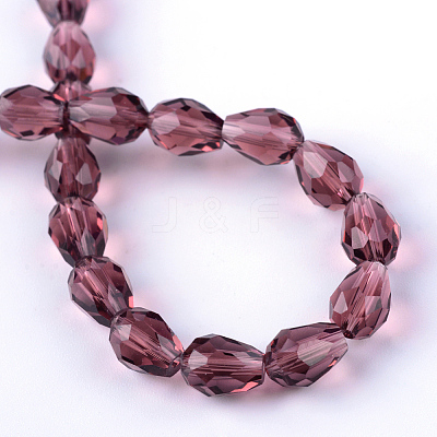 Transparent Glass Bead Strands X-GLAA-R024-6x8mm-07-1