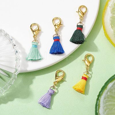 Nylon Thread Tassel Pendant Decorations HJEW-JM01431-1