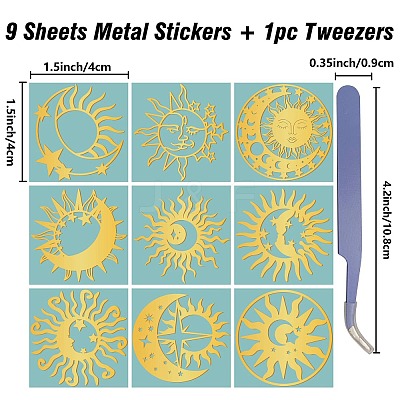 Nickel Metal Waterproof Self-Adhesive Picture Stickers DIY-WH20016-008-1