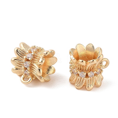 Brass Pave Clear Cubic Zirconia Beads LS-KK-N256-08G-G-1