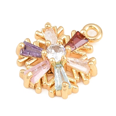 1Pc Brass Cubic Zirconia Charms KK-YW0003-89-1