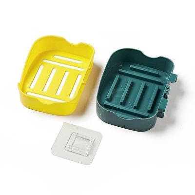 Plastic Wall Mounted Self Draining Soap Boxes DJEW-G029-02B-1