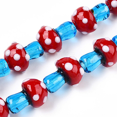 Handmade Lampwork Beads Strands X-LAMP-N024-09D-1