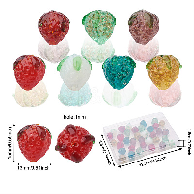 35Pcs 7 Style Handamde Bumpy Lampwork Beads LAMP-CD0001-11-1