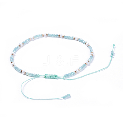 Adjustable Nylon Thread Braided Beads Bracelets BJEW-JB04377-1