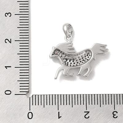 Brass Micro Pave Cubic Zirconia Pendants KK-Z073-17P-1