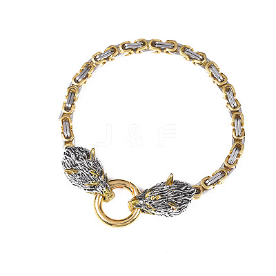 Vintage Alloy Viking Wolf Link Bracelets for Unisex WGCFB12-01-1