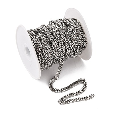 Tarnish Resistant Men's Jewelry Making 304 Stainless Steel Double Link Curb Chains CHS-A003C-1.2mm-1