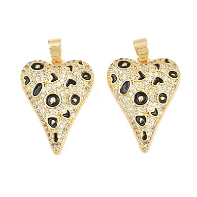 Brass Micro Pave Clear Cubic Zirconia Pendants CU-CBA765C-19G-01-1