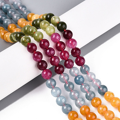 Natural White Jade Beads Strands G-Z097-A01-6mm-C-1