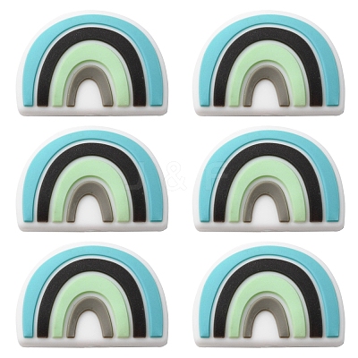 6Pcs Food Grade Eco-Friendly Silicone Focal Beads SIL-YW0001-04B-1