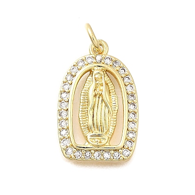 Brass Micro Pave Cubic Zirconia Pendants KK-P336-04G-G-1