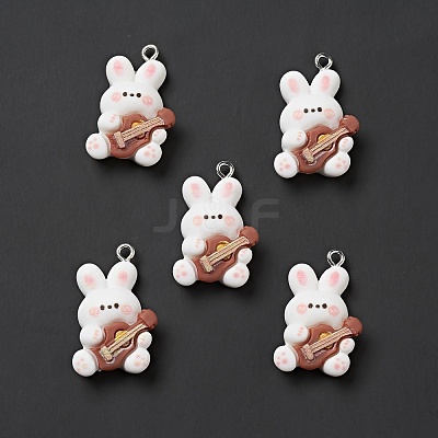 Music Theme Opaque Resin Pendants X-RESI-E024-06P-02-1