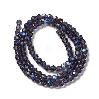 Electroplate Transparent Glass Beads Strands EGLA-A035-T4mm-L15-1