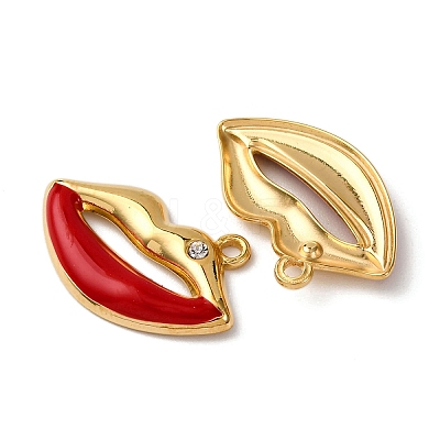 304 Stainless Steel Enamel Pendants STAS-L299-05G-1