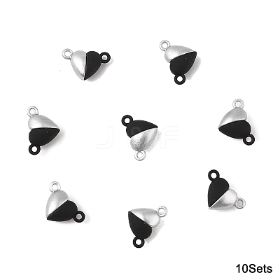 10 Sets Alloy Magnetic Clasps with Loops FIND-LP0004-76D-1