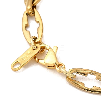 2Pcs 2 Styles 304 Stainless Steel Cross Link Chain Necklaces for Couple NJEW-JN05433-1