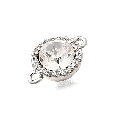 Brass Pave Clear Cubic Zirconia & Glass Links KK-N289-22P-1