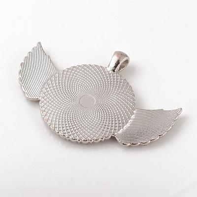 Alloy Pendant Cabochon Setting ALRI-WH0005-11P-1