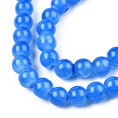 Baking Paint Crackle Glass Beads Strands X-DGLA-Q023-6mm-YS16-1
