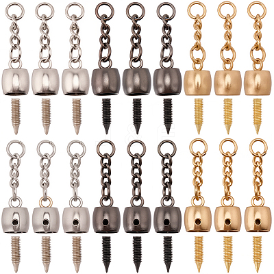 30 Sets 3 Colors Zinc Alloy Cord Ends FIND-SC0023-69-1