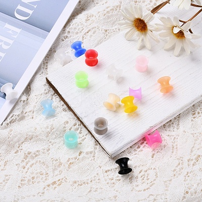32Pcs 16 Colors Silicone Thin Ear Gauges Flesh Tunnels Plugs FIND-YW0001-17A-1