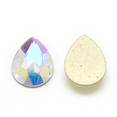 DIY Flat Back K9 Glass Rhinestone Cabochons RGLA-T057-6x8mm-01-1