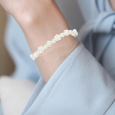500Pcs 7 Styles ABS Plastic Imitation Pearl Beads MACR-SP0001-98-1