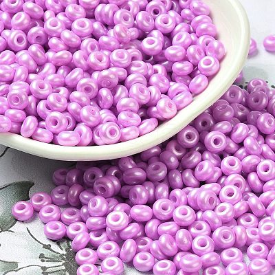 Baking Paint Luster Glass Seed Beads SEED-B001-04A-07-1