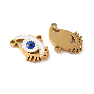Evil Eye Themes 304 Stainless Steel Enamel Pendants STAS-B100-02G-01-1